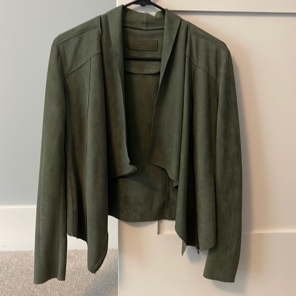 WOMENS GREEN MOTO STYLE LIGHT WEIGHT JACKET